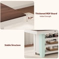 thumbnail image 3 of Garvee 36" Farmhouse Counter Height Table with Wine Rack & 2 Drawers - Wooden 4-6 Person Bar Height Kitchen Table with Storage Shelves - Rectangular Pub Style-Brown&White, 3 of 8