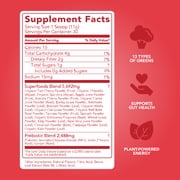 Clean Simple Eats Super Greens Powder, Cherry Limeade, Prebiotic Superfood Blend, No Artificial Ingredients, Gluten Free, 11.6 oz, 30 Servings