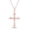thumbnail image 3 of AFFY Baguette Cut White Cubic Zirconia Cross Pendant Necklace in 14K Rose Gold Over Sterling Silver, 3 of 5