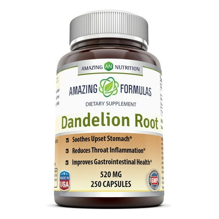 Kava Root Capsules - Amazing Formulas Dandelion Root 520 Mg 250 Capsules