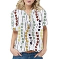 thumbnail image 1 of Gibobby Playera Manga Corta para Mujer Tops for Women Short Sleeve Verano Fashion Casual Impreso de camisa Tee Button Neckline T camisas blusas Ladies(Blanco,CH), 1 of 5