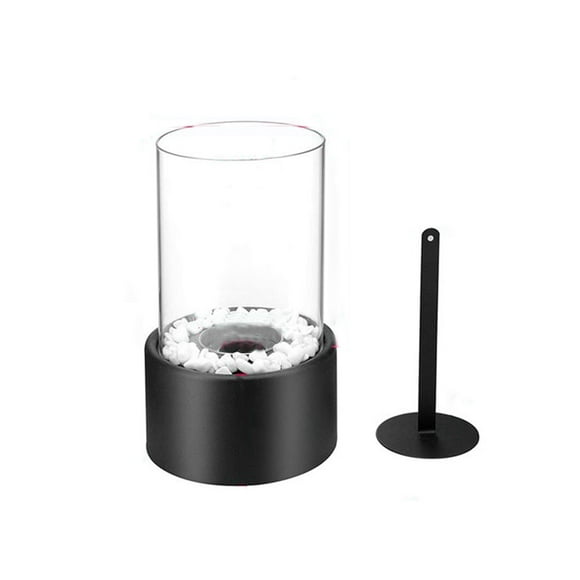 Tabletop Fireplace Table Top Heater for Outdoor Indoor Portable Alcohol Real Table Top Fire Heating Hammer Stone Windproof Glass