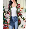 thumbnail image 5 of Ugly Christmas Sweaters for Women Christmas Cardigans Funny Xmas Open Front Button Down Diamond Coats Outwear, 5 of 8
