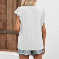 thumbnail image 3 of TNOBHG Women V-neck Ruffle Sleeve Top Women's Elegant Short-sleeved Blouse Solid Color T-shirt Soft Loose Fit Summer Comfortable Spring Tee Ruffled Short, 3 of 8