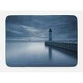 thumbnail image 1 of Wisconsin Bath Mat, Marine Theme Photo of Lighthouse in Milwaukee in Overcast Weather Print, Plush Bathroom Decor Mat with Non Slip Backing, 29.5" X 17.5", Slate Blue Blue Grey, by Ambesonne, 1 of 2