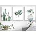thumbnail image 3 of Canvas Wall Art Bathroom Wall Decor Green Leaf Simple Life Painting Wall art For bedroom Botanical Print Watercolor Prints Contemporary Canvas Artwork Cactus Print Turtle planting Green plants, 3 of 6