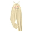 thumbnail image 4 of Gunia Kids Toddler Girls Summer Jumpsuit Sleeveless Back To School Spaghetti Strap Harem Pants Casual Loose Rompers Overalls For Girl Light Yellow 9-10 Years, 4 of 4