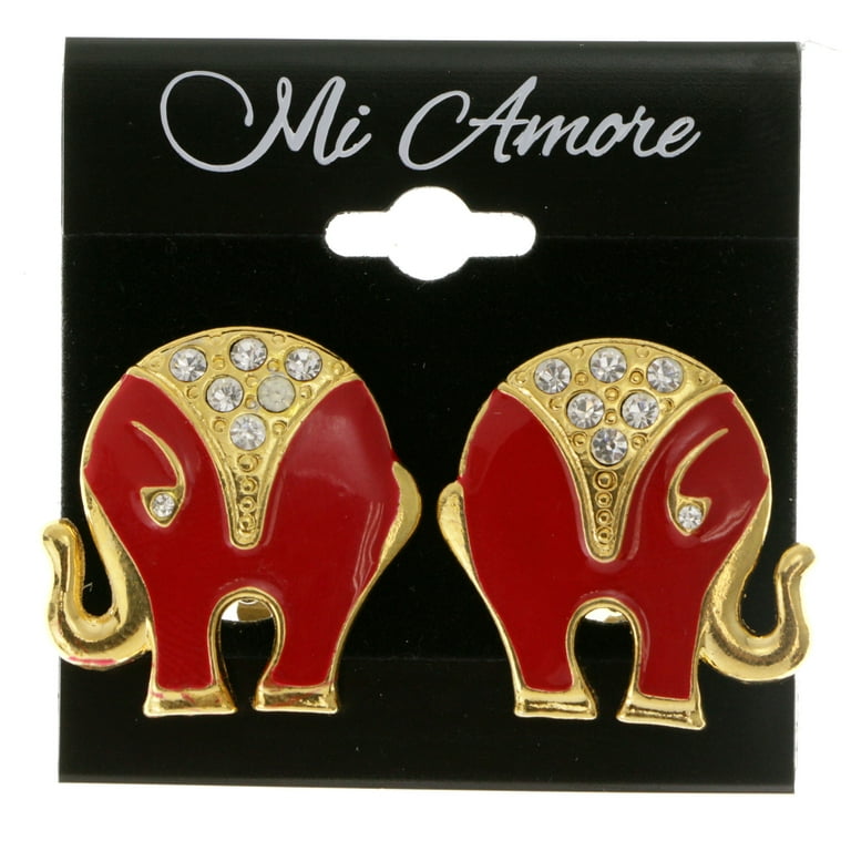 Elephant clip on on sale earrings