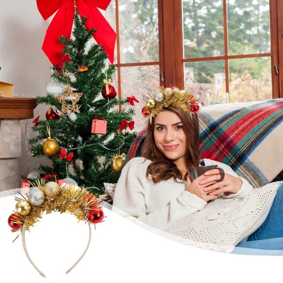 Cagogo Bandeau de Noël à Moins de 5$, Bandeau Arbre de Noël pour Adultes, Bandeau Lumineux avec Chapeau de Père Noël, Bandeau Festif pour Fête, Bandeau de Noël à Piles