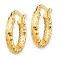 thumbnail image 2 of Primal Gold 14 Karat Yellow Gold 3x10mm Diamond-cut Hoop Earrings, 2 of 4
