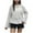 White, variant on HAiming Women's Pullover Sweaters Solid Long Sleeve Round Neck Knit Tops Fall Winter Loose Casual Blouse with Pocket
