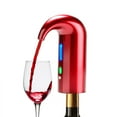 thumbnail image 1 of Electric Wine Aerator Pourer, Portable One-Touch Wine Decanter and Wine Dispenser Pump for Red and White Wine Automatic Wine Oxidizer Dispenser USB Rechargeable Spout Pourer - Red, 1 of 5