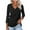 Black, variant on ATOYSOY 3/4 Sleeve Tees Loose Shirts for Women Trendy Casual Outwear Fall Solid Color Tops V Neck Button Pullovers Blue XL