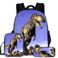 thumbnail image 1 of Set de mochilas escolares de nailon con dibujos animados de dinosaurios para niños, 3 unidades, 1 of 1