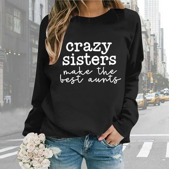 WILLBEST essentials hoodie Women Oversize Sweatshirts Long Sleeve Crewneck Letter Printed Lightweight Loose Sweatshirts Blouse Top g unit hoodie