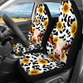 thumbnail image 3 of Pzuqiu Cow Sunflower Pattern Full Set Car Seat Covers, Interior Decor Breathable Fit for Cars, 3 of 10