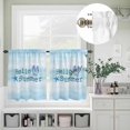 thumbnail image 3 of Hello Summer Starfish Flip Flops Curtain Tier and Valance Set 3 Piece, Blue Gradient 3-inch Rod Pocket Window Tier Curtains Valance for Kitchen Living Room, 3 of 9