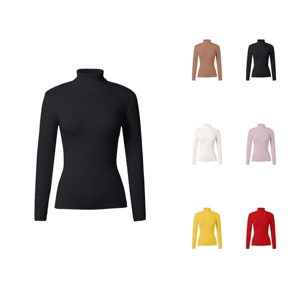Womens Sweaters, Turtleneck Sweaters for Women, Long Sleeve Sheep Knit Pullover, Solid Color for Comfortable Casual Wear