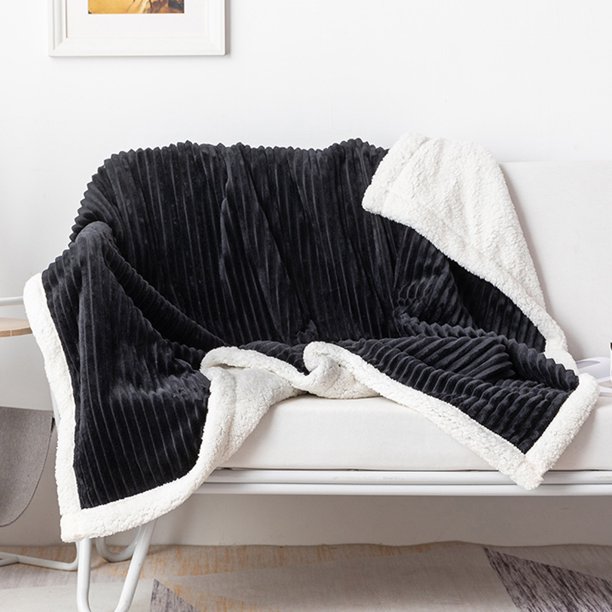 Manta de cama de vellón, súper suave, mullida y cálida, de microfibra, para sofá, de terciopelo, reversible, doble, lujosa