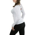 thumbnail image 3 of ToBeInStyle Women's Crisscross-Back Long Sleeve Top, 3 of 5