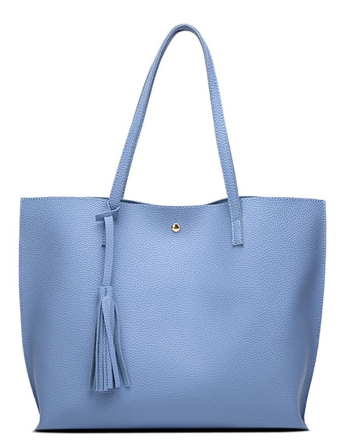 Women Tote Bags Top Handle Satchel Handbags PU Pebbled Leather Tassel ...