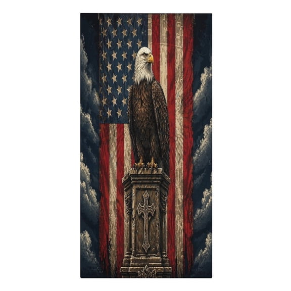 RKSupls Eagle American Flag Cross Microfiber Beach Towel Absorbent Compact Towels for Swimming Pool Beach Travel Things for Vacation Essentials Adult Gift,61.4×30.3Inch