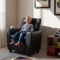 thumbnail image 4 of Costway Kids Recliner Chair with Cup Holder & Side Pocket Adjustable Backrest Footrest Black, 4 of 10
