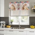 thumbnail image 4 of 2 Pack Valances for Window, Easter Rabbit Eggs Short Curtains for Kitchen Bedroom Living Room, Spring Flowers Leaves Pastoral Pink Laid Rod Pocket Small Window Treatment Valance Drapes 54 x 18 Inch, 4 of 8