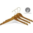 thumbnail image 2 of INTERNATIONAL HANGER 15 inch Contoured Petite Honey Wood Top, 50 Pack, 2 of 3