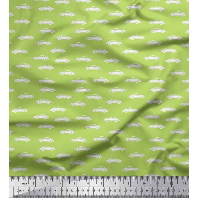 Soimoi Rayon Fabric Car Transport Printed Fabric 1 Yard 56 Inch Wide