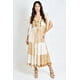 thumbnail image 5 of Vestido bohemio Roman Fashion manga kimono 8544 Blanco cafe M, 5 of 6