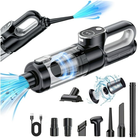 TEIPUERY Car Vacuum Cleaner, 19000PA 2 in 1 Handheld Vacuum Portable Cordless,130W High Power Air Duster for Car, Home, Office, Pet