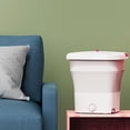 thumbnail image 5 of Riousery 10.5L Portable Foldable Washing Machine Fully Automatic Blue Lighting Deep Clean Washer for Apartments Dorms 100-240V Pink EU Plug High Efficiency Multi Cycle Device (10.5L / 0.37 cu ft), 5 of 9