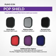 Pop Shield Replacement Windscreen for Audio Icon Flex Pro Interchangeable Professional Studio Recording Microphone Dual Layer Isolation Booth Foam Ball [Pop Filter Only] (Metal Pop Filter)
