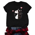 thumbnail image 1 of TSADFHJI Chandails en Molleton pour Femmes Sans Capuches Long Imprimé Chat T-Shirt S Gris, 1 of 5