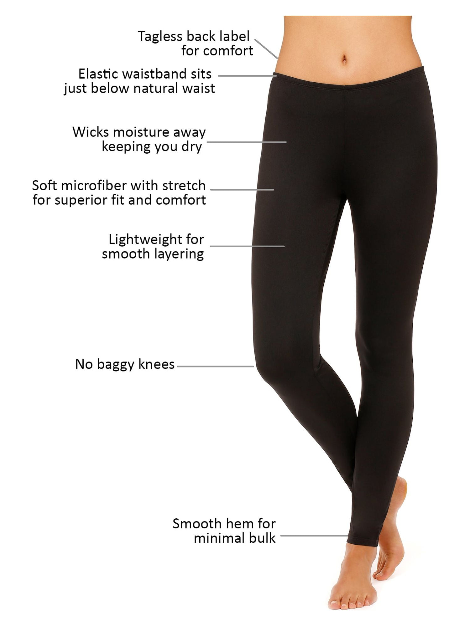 Cuddl Duds Women's ClimateRight Stretch Microfiber Warm Underwear Legging  (Black, Small) at  Women's Clothing store