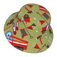 thumbnail image 3 of Naloa Cartoon Fire Truck Reflective Double-Sided Bucket Hat, Sun Hat, Soft and Breathable for Gardening, Beaching, Camping, Hiking, Fishing, 3 of 9