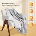 thumbnail image 4 of JUSTLET Heated Blanket Electric Twin, 62"x84" Heating Blanket Throw, 9 Heat Levels & 2-10 Hours Auto-Off Over-Heat Protection, Ribbed Flannel to Sherpa, Machine Washable, Light Gray, 4 of 7