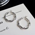 thumbnail image 2 of Women's Earrings, Adult Exquisite Solid Color Twist Shape Round Hoop Earrings Female Jewelry, 2 of 6