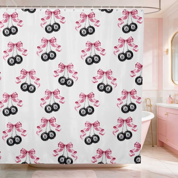 Erosebridal Cherry Shower Curtain 72Wx72L Blush Bathroom Curtain, Blush Cherry