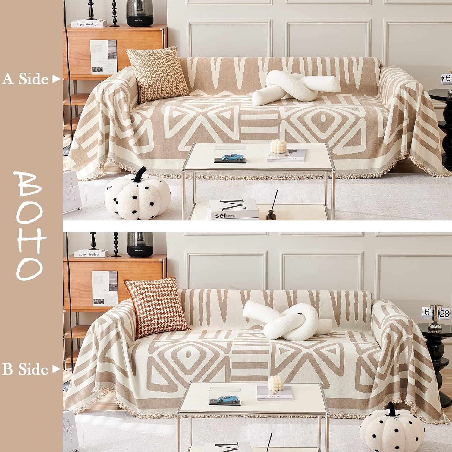 Inadays Sofa Cover Couch Cover Slipcovers Furniture Protector for Chair Loveseat Futon Sectional L Shape Sofa Boho Chenille