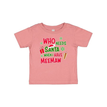 

Inktastic Who Needs Santa When I Have MeeMaw Gift Baby Boy or Baby Girl T-Shirt