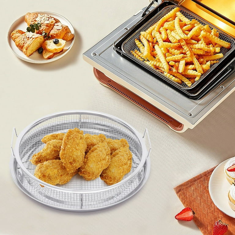 Round Oven Crisper Tray, Non-Stick Air Fry Crisper Basket with