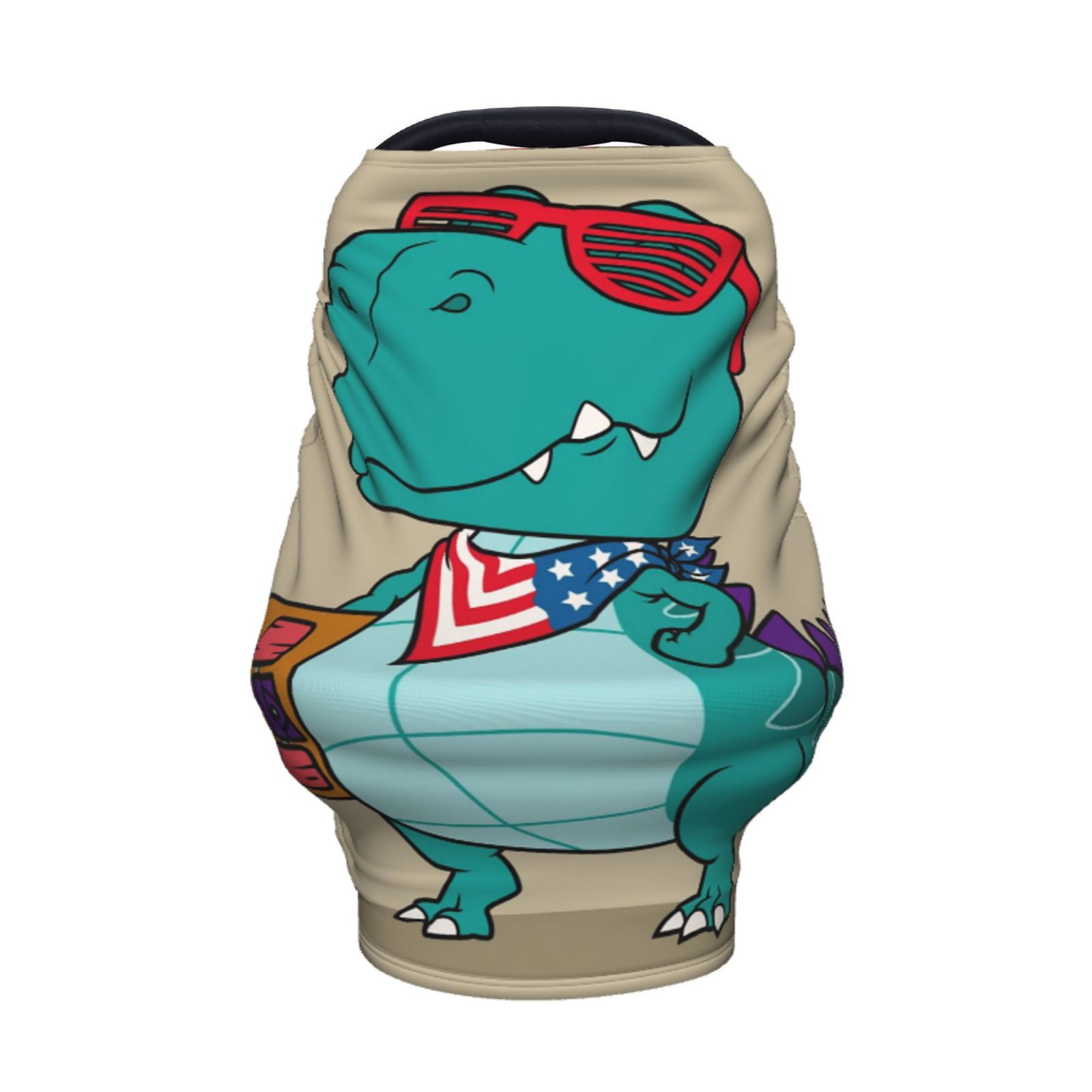 Fotbe Cool Dino Playing Skateboard Pattern Car Seat Covers for Babies, Nursing Breastfeeding Cover Infant Carseat Canopy, Soft Stretchy Carrier Cover
