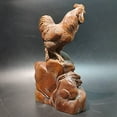 thumbnail image 3 of Vintage Boxwood Wooden Carved Chicken Statue Rooster Kitchen Decor Home Decorative Sculpture Farm Animals Decoration Figurine Collection Wood Carving, 3 of 5