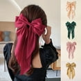 thumbnail image 2 of Women Long Ribbon Hair Bows Barrettes Clips Large Bows Hair Clip Vintage Accessories, 2 of 8