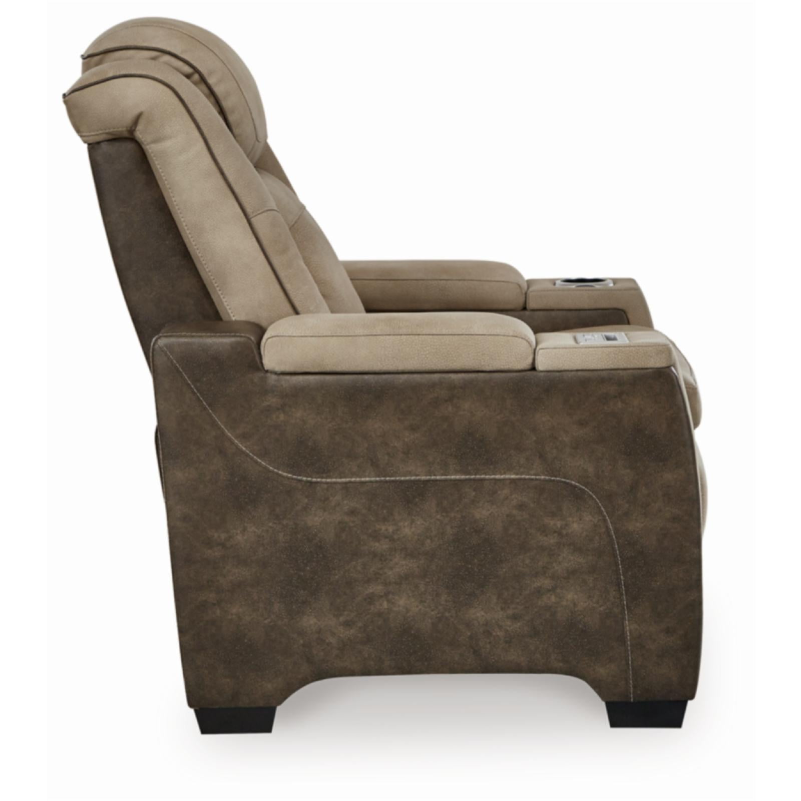 Ashley Furniture Next-Gen DuraPella Faux Leather Power Recliner in Brown