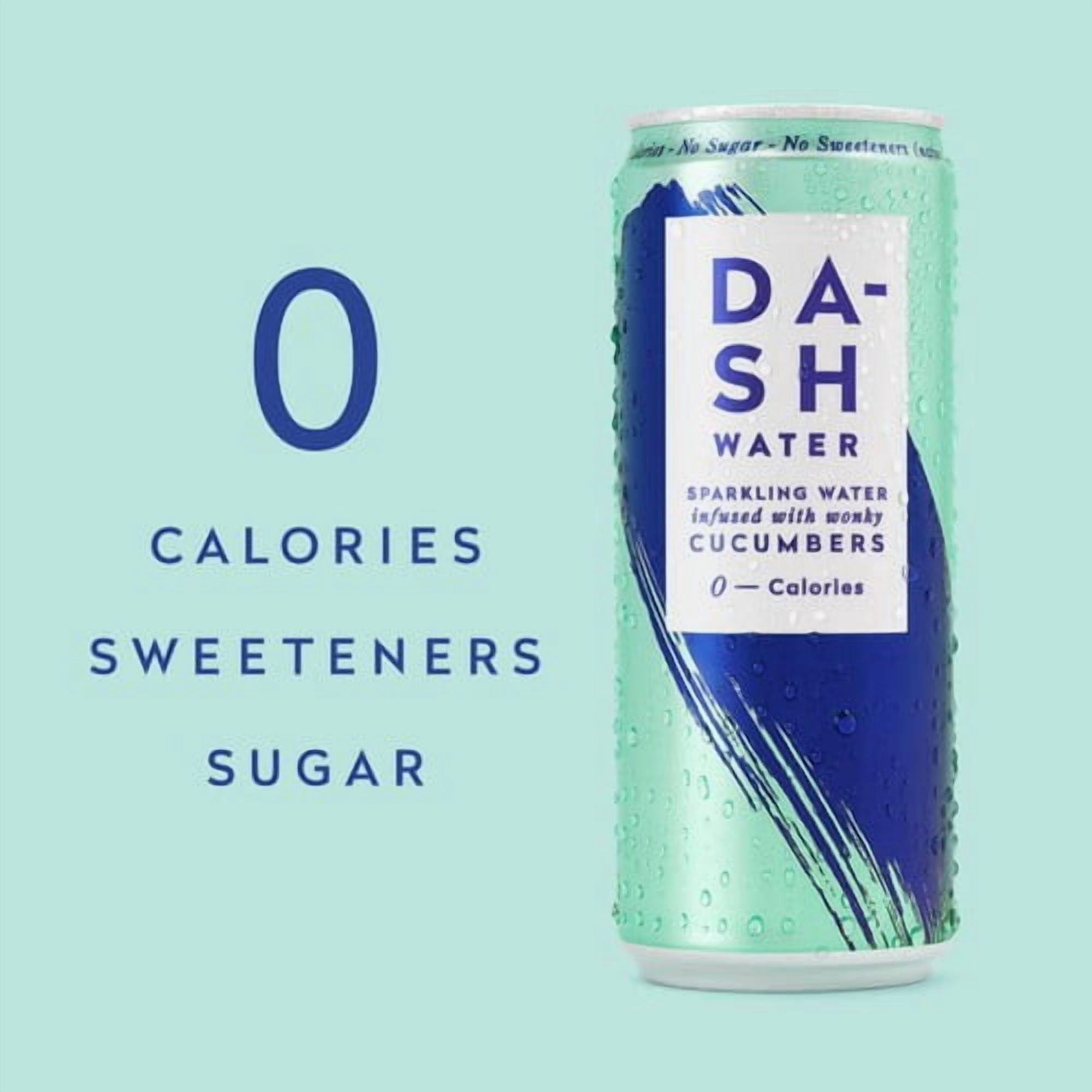 DASH Cucumber & Mint Infused Sparkling Water 12 x 330ml, British Import (Pack of 2)