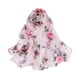thumbnail image 2 of Minnieouse Bufanda de seda con estampado Floral para mujer, pañuelo ligero y elegante de lujo para playa, moda de verano Accesorios de disfraces blanco rosa, 2 of 6