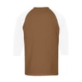 thumbnail image 6 of Dwelliawo Men's Henley 3/4 Sleeve Raglan Baseball Tee Button Detail Athletic Jersey for Sport Daily Fall 2026 Wear Light Light Brown M, 6 of 7